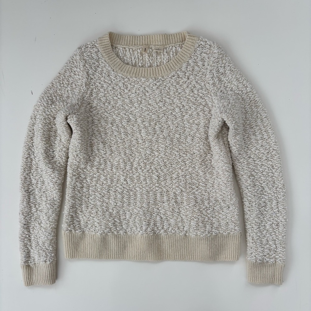 Anthropologie MOTH Women's Cream Ivory Arbor Sweater Wool Blend Crewneck  Small - Picture 3 of 9